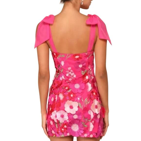 Emphatically Adorable Hot Pink Floral Tie-Strap Mini Dress
Lulus Sz M - Picture 3 of 6